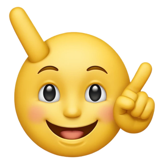 happy face emoji with a raised middle finger, clear expression, no text, simple background sticker