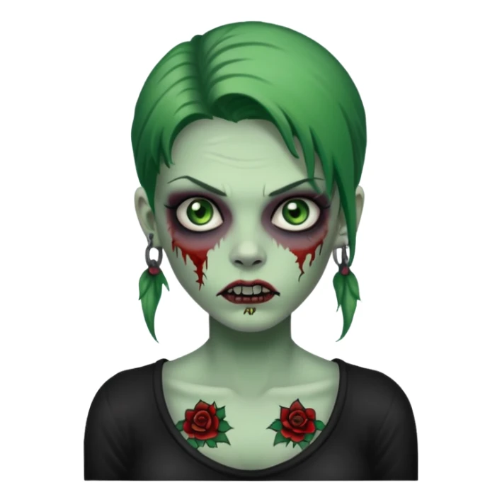 zombie woman with big tattoos sticker