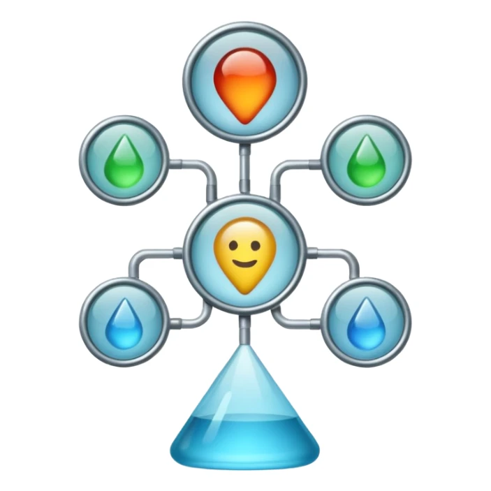 A simple flowchart made of glass sticker