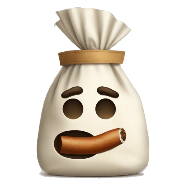 a bag of flour smokes a cigar sticker