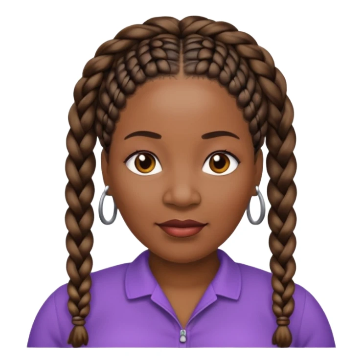 48-year-old black woman with braids who is plus size  sticker