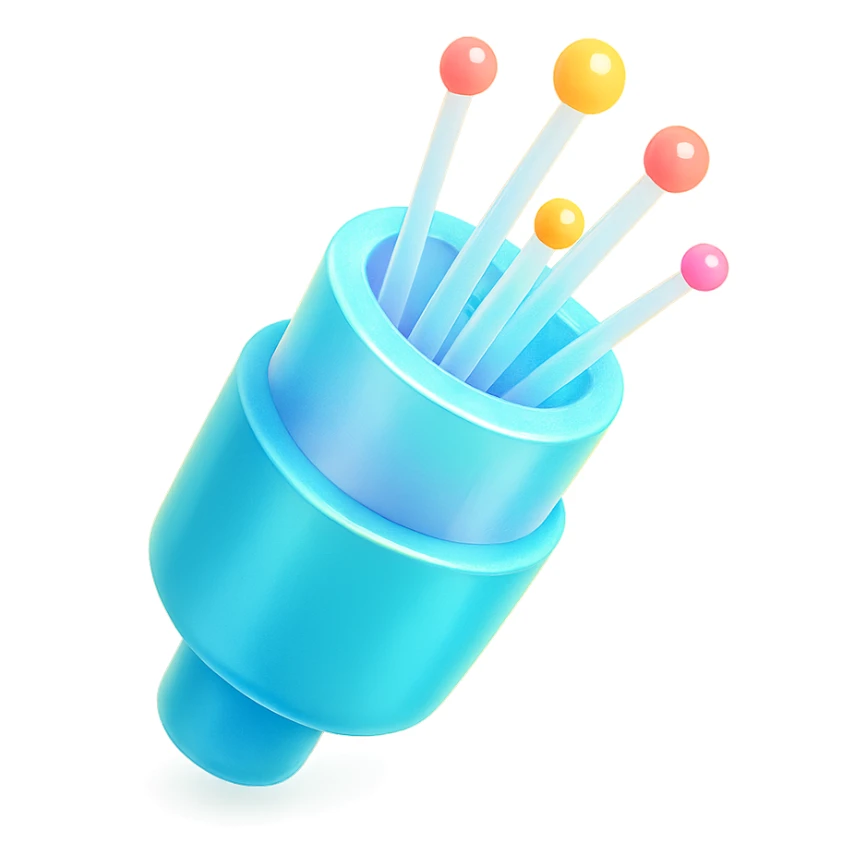 An optical cable illustrated in a playful and vibrant style, representing the fun and exciting aspects of high-speed internet. sticker