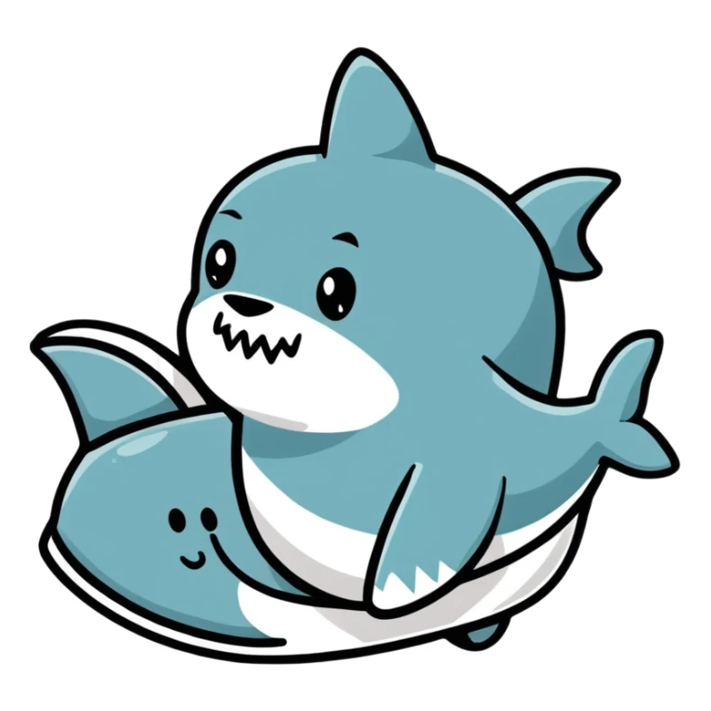 shark wearing sneakers, playful sticker