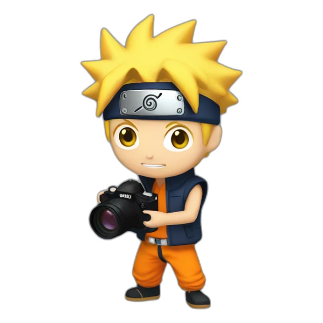 naruto uzumaki with a camera in his hand sticker