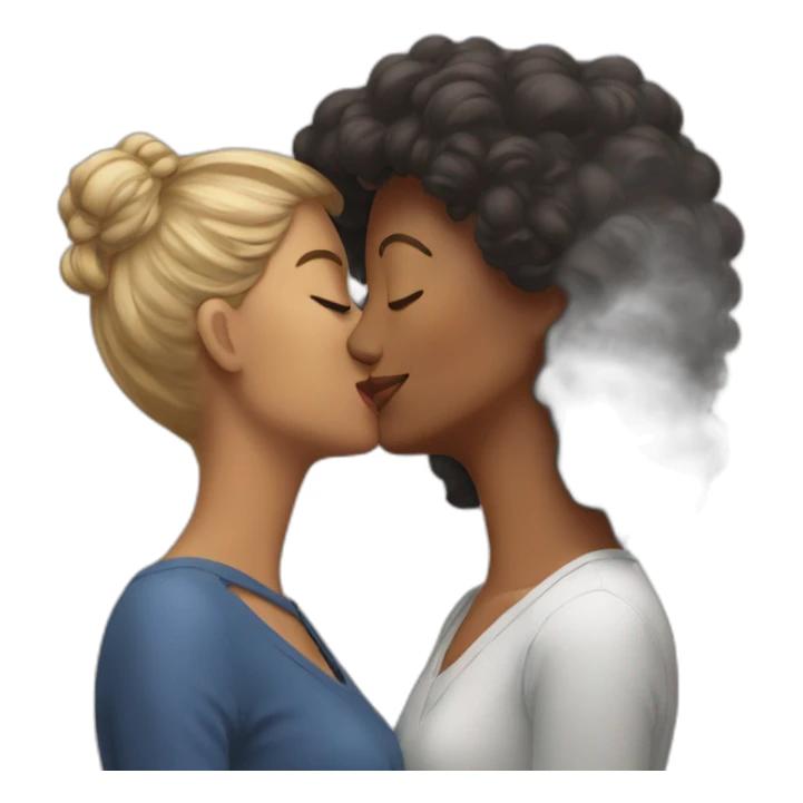 Woman kissing woman on forhead sticker