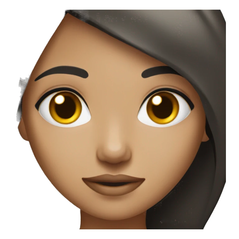 Straight black haired girl with black eyes light brunette  sticker