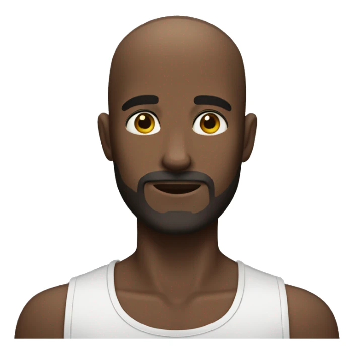 male no hair dark skin small beard over the mouth sticker
