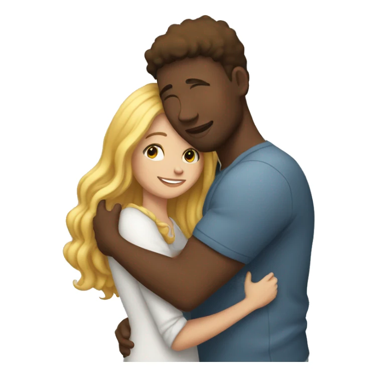 hugging white girlfriend and boyfriend for the first time sticker