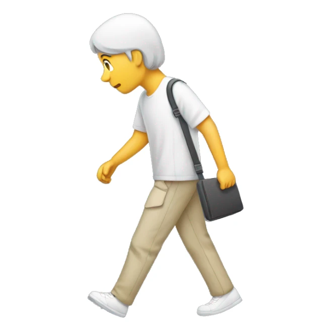blind person walking with phone in hand sticker