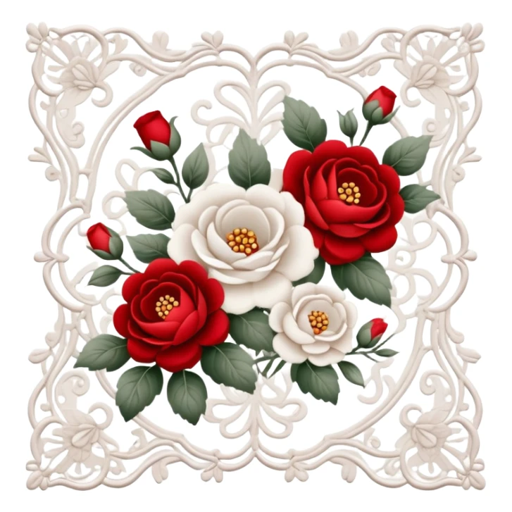 Red and white romantic vintage aesthetic  sticker