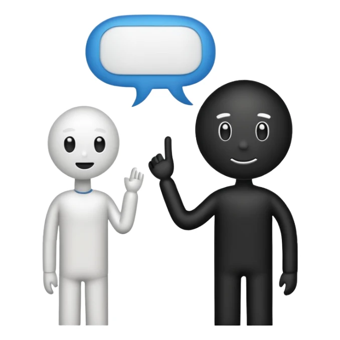 A white and black stick mand with a chat bubble coming from his mouth (encircled) sticker