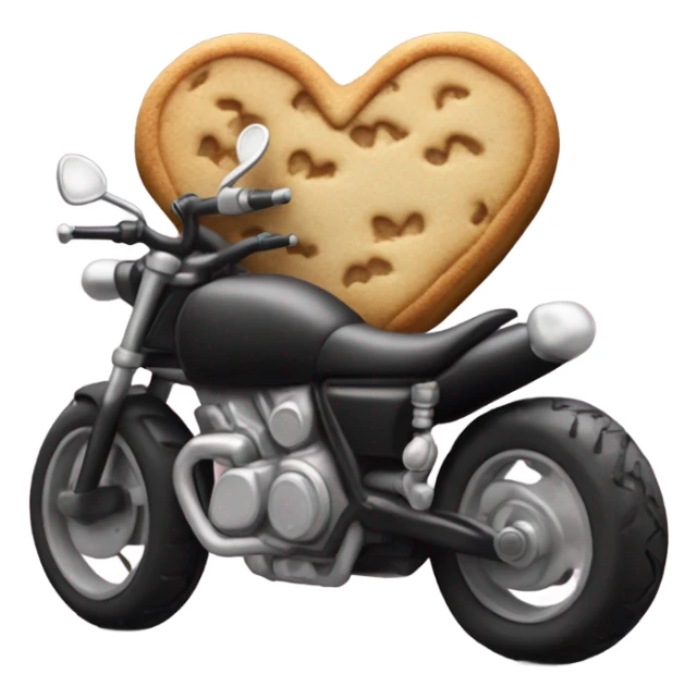 cookie heart with black motorbike  sticker
