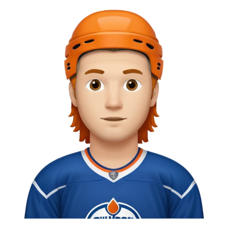 Edmonton oiler hockey player with a blind mullet sticker