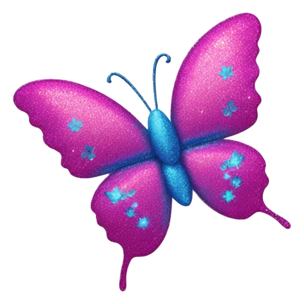 y2k glittery sparkly vibrant pink and blue butterfly  sticker