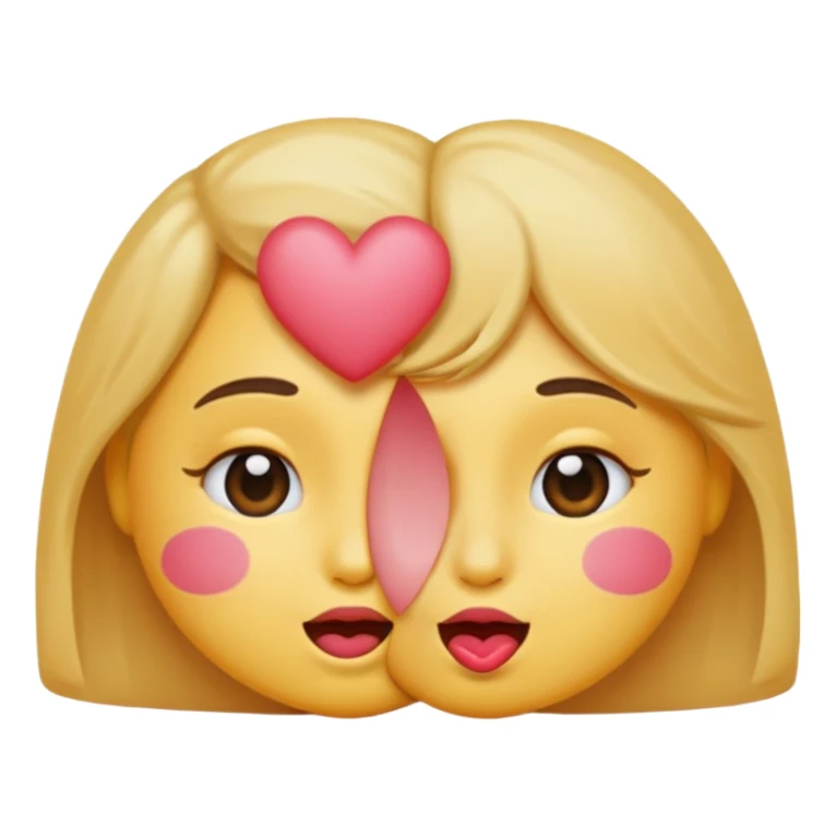 Fais moi un emoji façon timide et embrasser  sticker