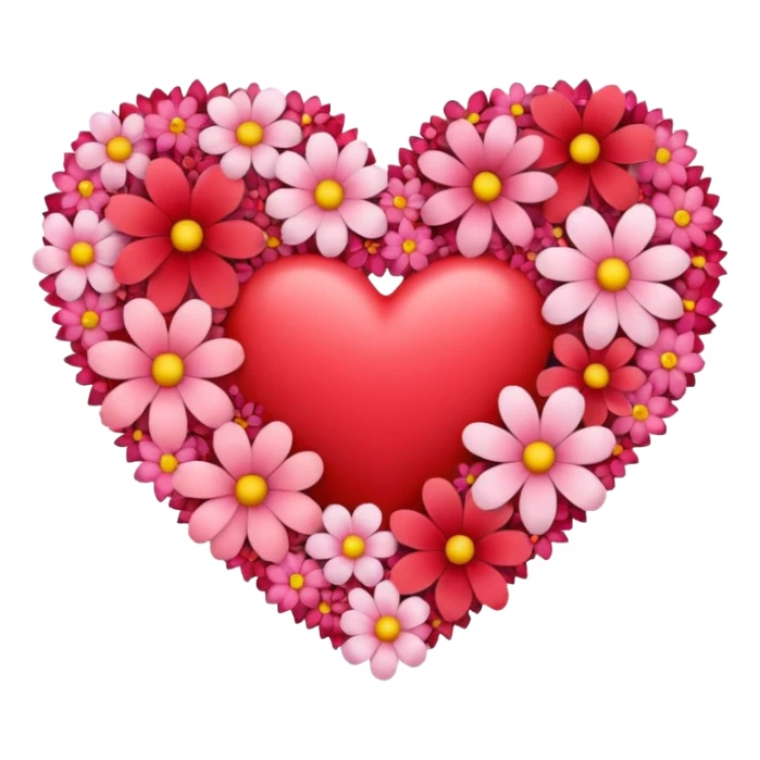a heart made of flowers sticker