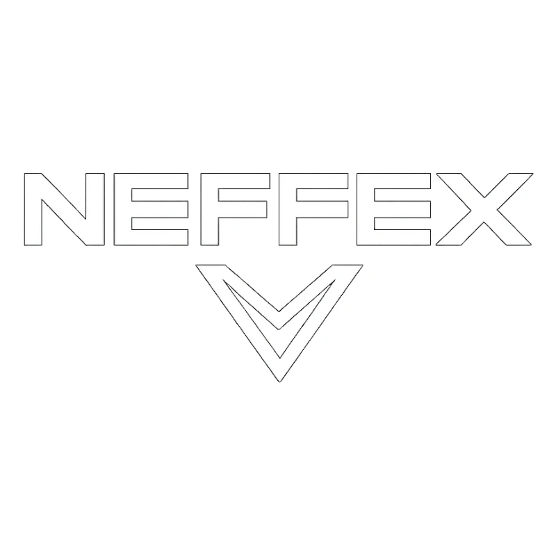 modern and edgy logo for Neffex group with bold typography and dark theme sticker