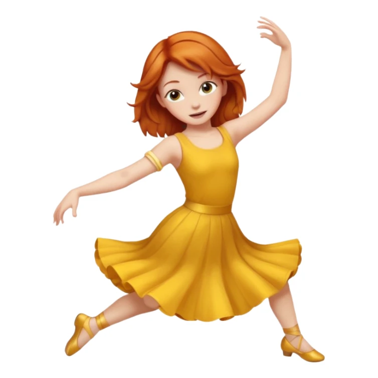 A girl with ginger hair doing dance sticker