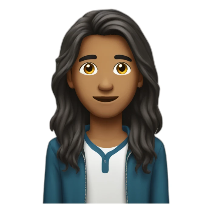 indian american teenager boy long hair sticker