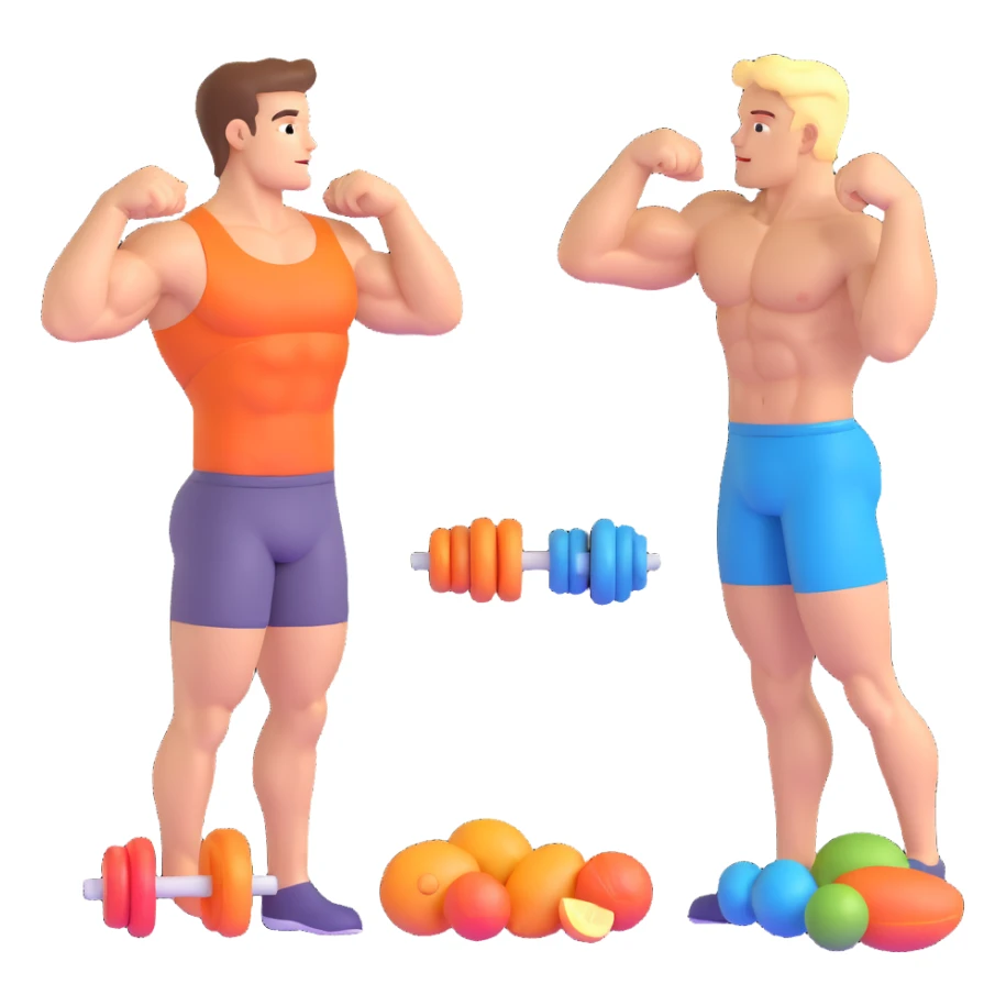 Infographic about vitamins, amino acids, and minerals on the left that restore muscles on the right, based on this image sticker