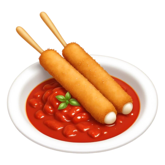 Mozzarella sticks with red marinara sauce sticker