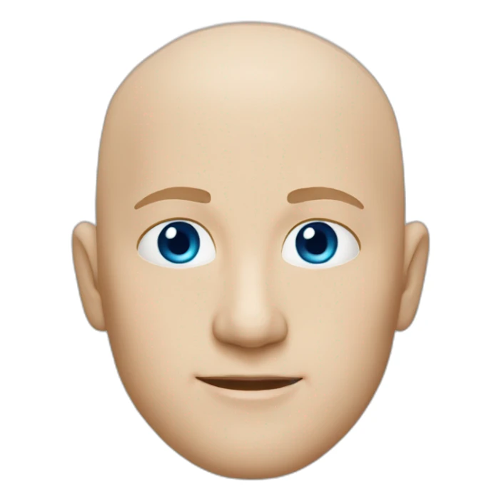 white bald man, blue eyes, sharp chin sticker