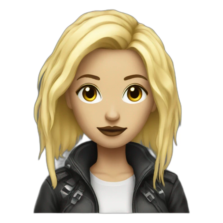 blonde cyberpunk female sticker