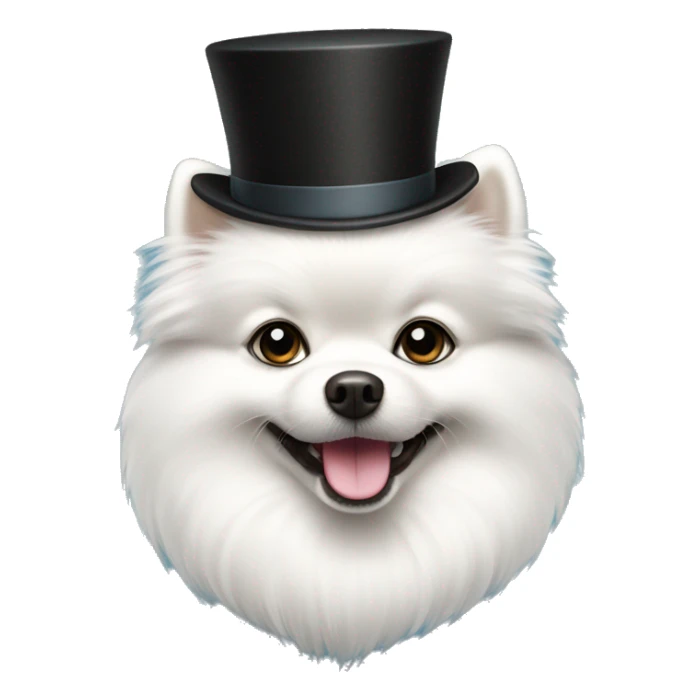 white pomeranian with tophat sticker