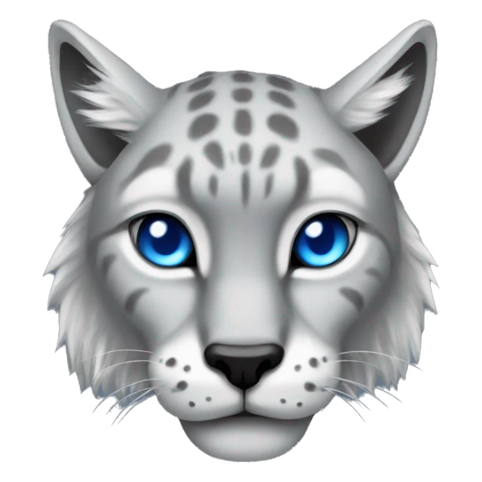 Grey Lynx roaring blue eyes sticker