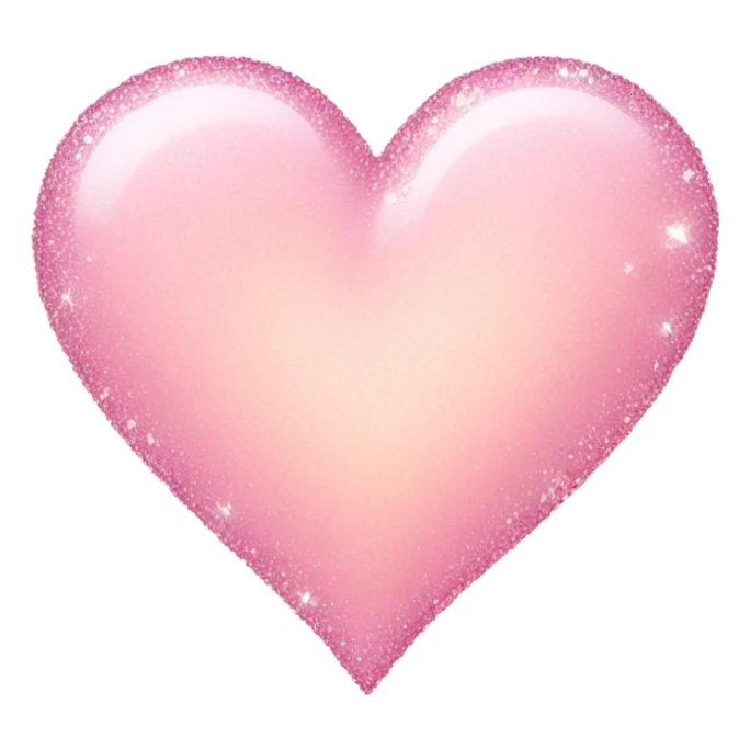 Light pink pastel heart with sparkles sticker