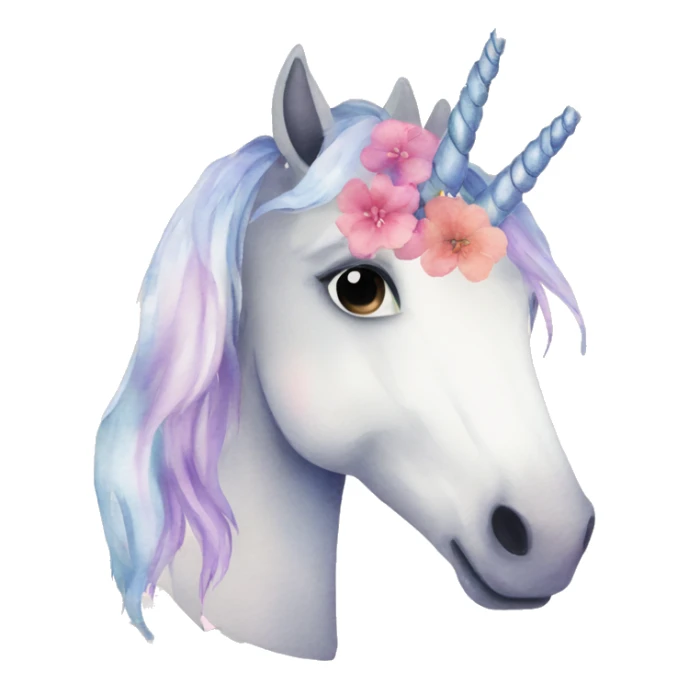 Watercolor floral unicorn sticker