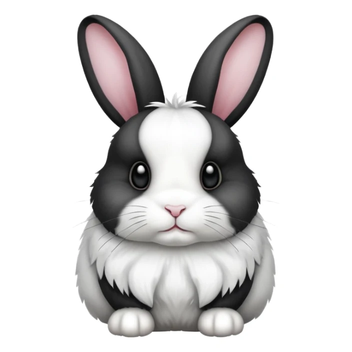 black and white dutch rabbit cute (ios7 style) sticker