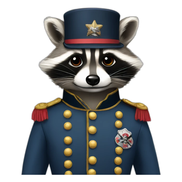 raccoon wearing confederate uniform sticker