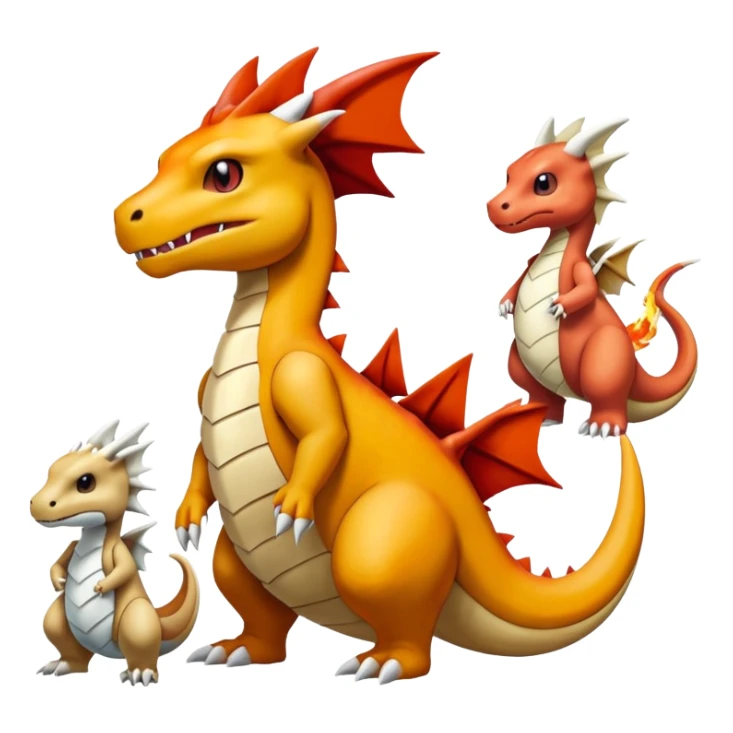 Cubone-dragonite-Marowak-Charmeleon-Fakémon-creature (full body) sticker