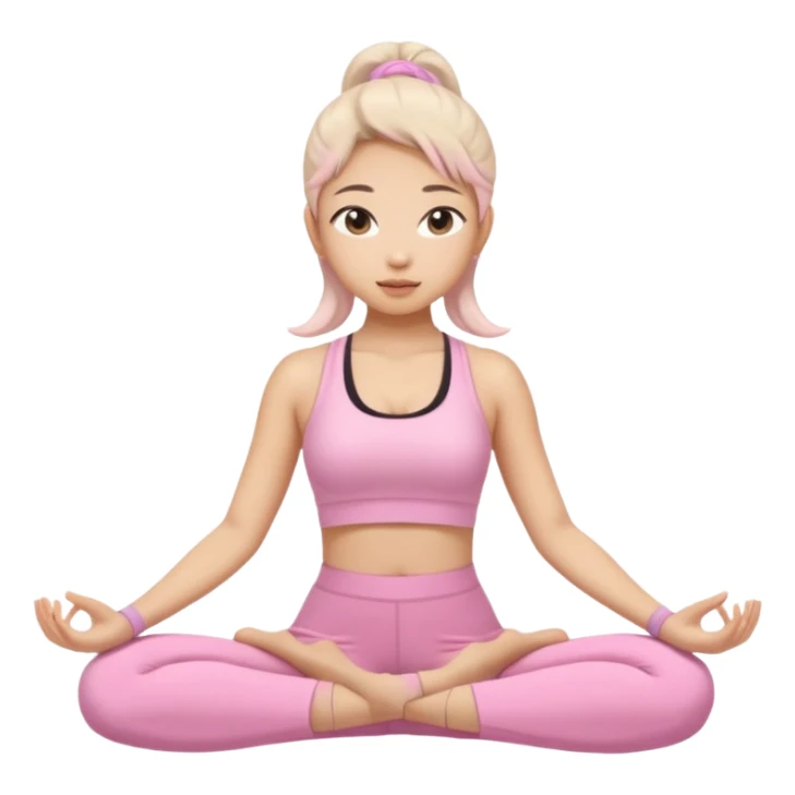 asian yoga girl light pink clothes  sticker