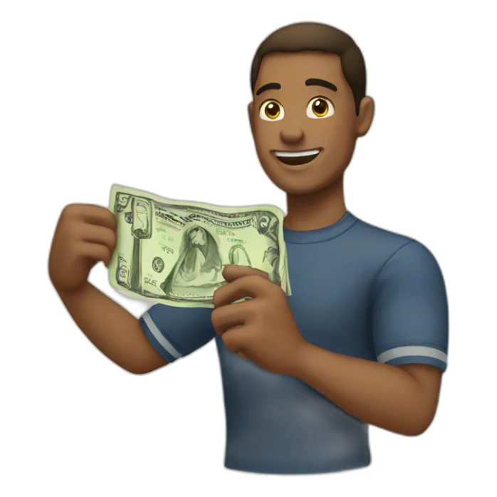 paying money to bank sticker