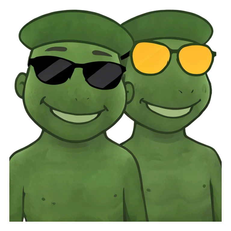 happy boys showing off smiles sticker