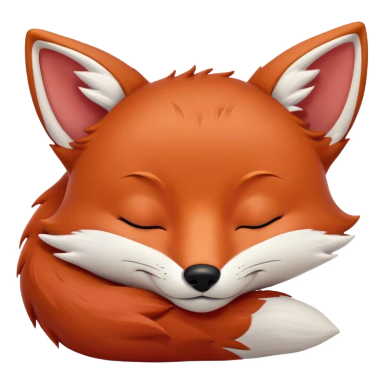Meme-Worthy Cute Sleeping Fox Portrait Emoji, Head resting peacefully with a contented smile, showcasing a lithe build and a luxuriously soft red Fur with gentle white accents, eyes shut in a serene, restful nap, Simplified yet hilariously adorable features, highly detailed, glowing with a soft, drowsy light, high shine, relaxed and utterly lovable, stylized with an air of playful laziness, bright and heartwarming, soft glowing outline, capturing the essence of a comically sleepy fox, so meme-worthy it feels like it could instantly become the next viral sensation of adorable woodland slumber! sticker