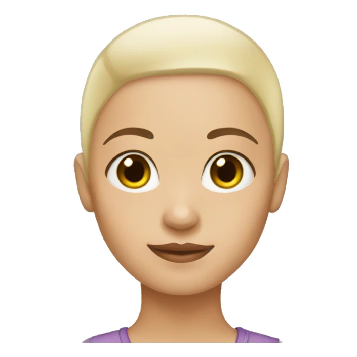 A bald head light skin girl sticker