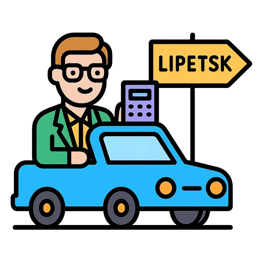 Accountant in blue car drive to Lipetsk sticker