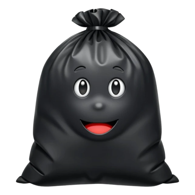 trash bag with nothin on it, just the plain trash bag sticker