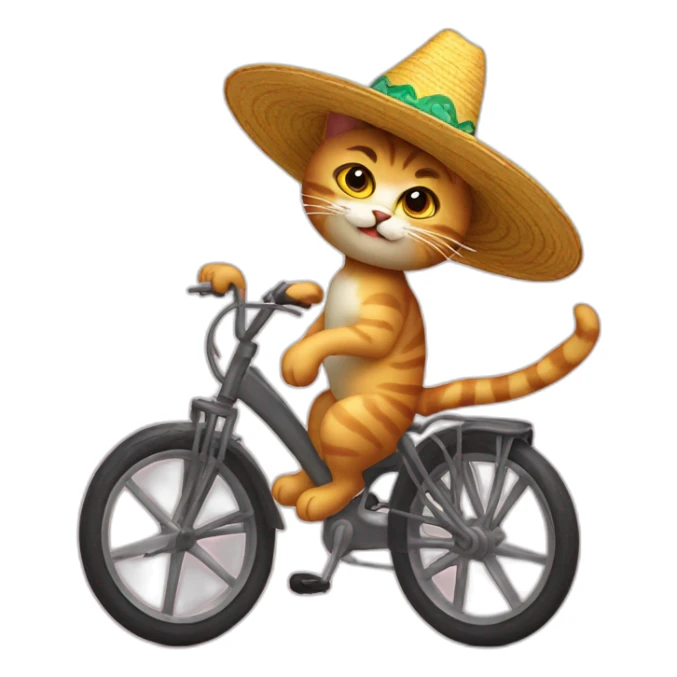 Cat sombrero on bike sticker