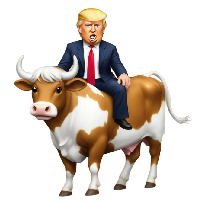 Donald trump on a bull sticker