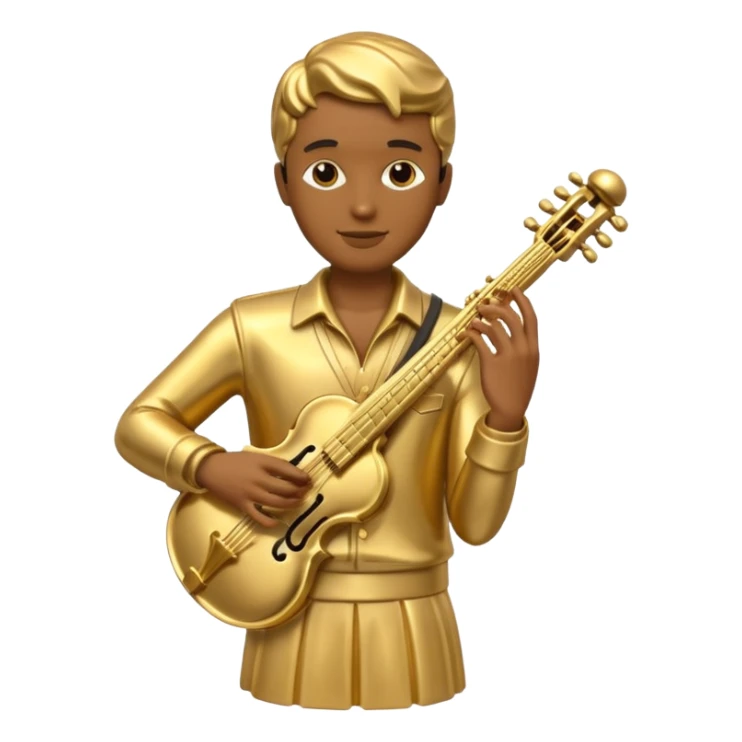 musician statue gold sticker