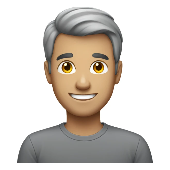 male portrait in grey shirt smile sticker