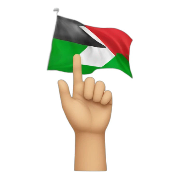 Onehundred hand UP and flag of palestine sticker