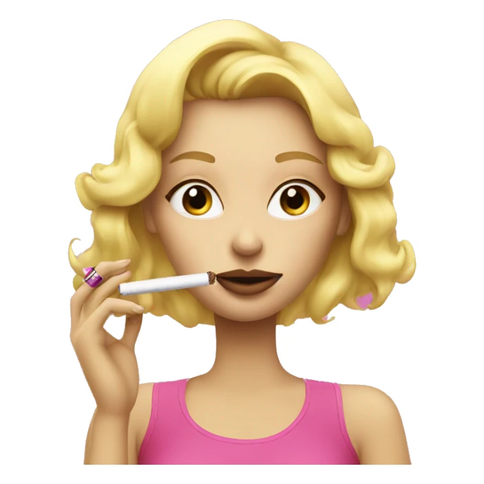 blonde girl smoking vape pink sticker