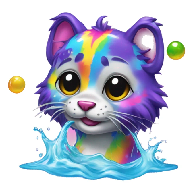 Lisa frank animal in water  sticker