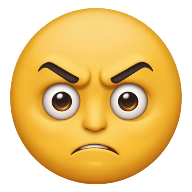 angry emoji frowning with furrowed brows sticker