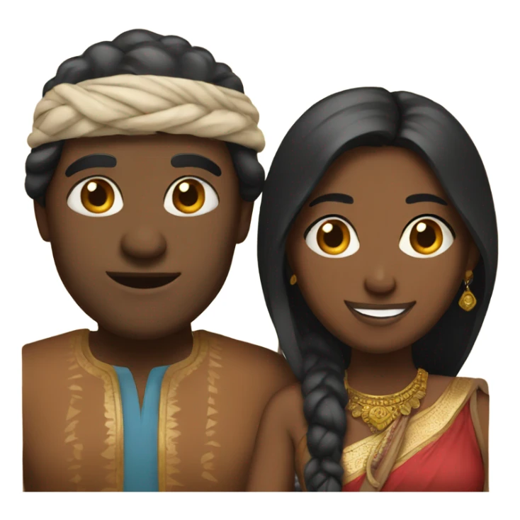 Indian and black couple  sticker
